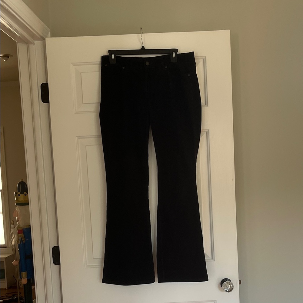 Talbots Black Corduroy Bootcut Pants with Zipper